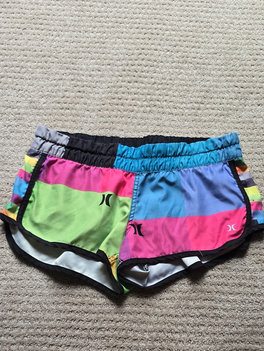 Hurley Womens Bright Multi-Stripe Swim Shorts Medium